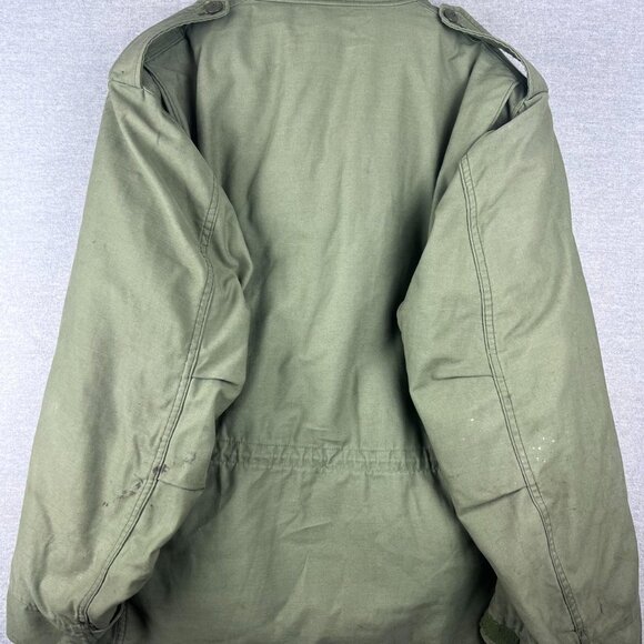 VINTAGE M65 Jacket Regular Green OG 107 Parka Hooded Size Large - Picture 3 of 7